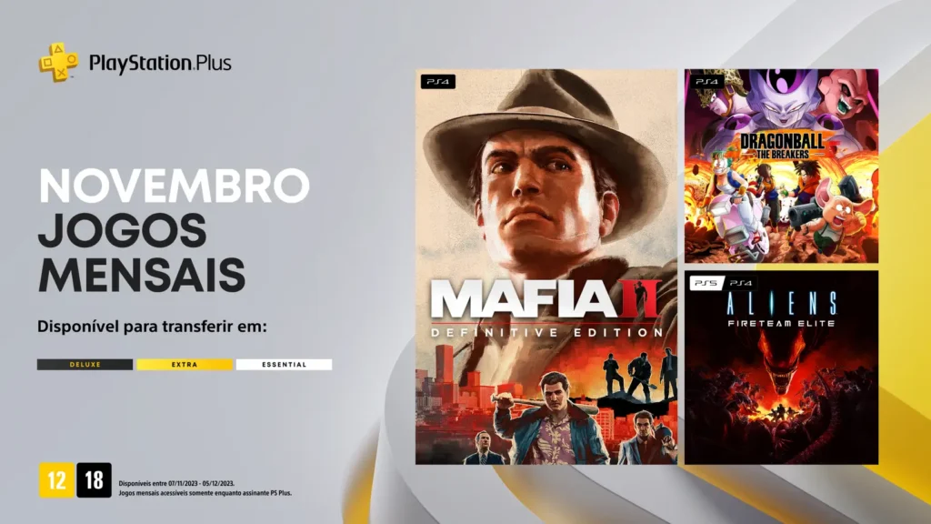 Jogos mensais de novembro para membros PlayStation Plus